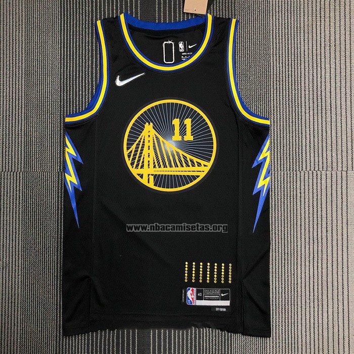 Camiseta Golden State Warriors Klay Thompson NO 11 Ciudad 2021-22 Negro